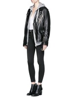 Figure View -Click To Enlarge High waist biker denim pants