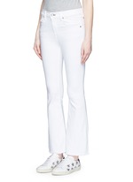 Front View -Click To Enlarge 'Crop Flare' fray cuff jeans
