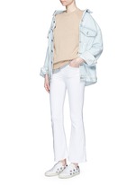 Figure View -Click To Enlarge 'Crop Flare' fray cuff jeans