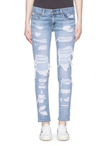 Detail View -Click To Enlarge 'The Dre' ripped slim boyfriend jeans