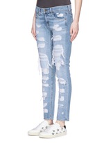 Front View -Click To Enlarge 'The Dre' ripped slim boyfriend jeans