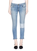 Detail View -Click To Enlarge 'Tomboy' stripe patch distressed slim fit jeans