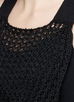 Detail View -Click To Enlarge 'Nez' silk open knit tank top
