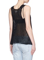 Back View -Click To Enlarge 'Nez' silk open knit tank top