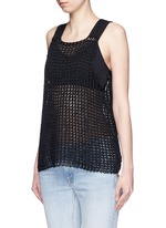 Front View -Click To Enlarge 'Nez' silk open knit tank top
