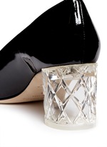 Detail View -Click To Enlarge 'Dawson Too' faceted heel patent leather pumps