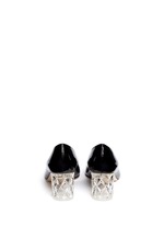 Back View -Click To Enlarge 'Dawson Too' faceted heel patent leather pumps