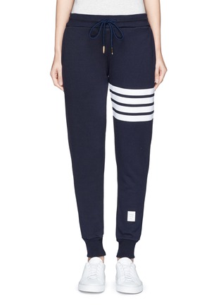 Main View - Click To Enlarge Main View - Click To Enlarge - Thom Browne - Stripe leg cotton sweatpants