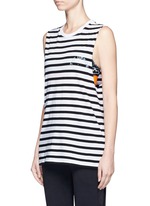Front View -Click To Enlarge ''Lucky' feeder stripe cotton tank top