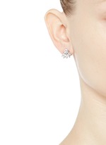 Figure View -Click To Enlarge Cubic zirconia marquise fringe earrings