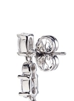Detail View -Click To Enlarge Graduating oval cut cubic zirconia drop earrings