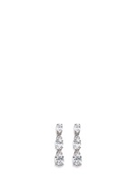 Main View -Click To Enlarge Graduating oval cut cubic zirconia drop earrings