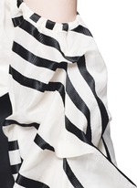 Detail View -Click To Enlarge 'Frida' stripe off-shoulder organza cropped top