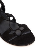 Detail View -Click To Enlarge 'Roman Flat' suede gladiator sandals