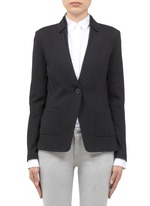 St. John&nbsp;Layered ribbed lapel jacket