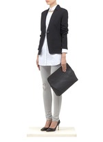 St. John&nbsp;Layered ribbed lapel jacket