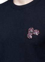 Detail View -Click To Enlarge Lotus flower embroidery wool sweater