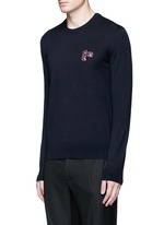Front View -Click To Enlarge Lotus flower embroidery wool sweater