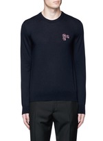 Main View -Click To Enlarge Lotus flower embroidery wool sweater
