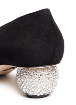 Detail View -Click To Enlarge 'Ankara' Swarovski crystal pavé heel suede pumps