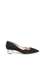 Main View -Click To Enlarge 'Ankara' Swarovski crystal pavé heel suede pumps