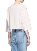 Back View -Click To Enlarge Trefoil logo print quilted knit cropped T-shirt