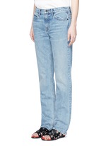 Front View -Click To Enlarge Light worn boyfriend jeans