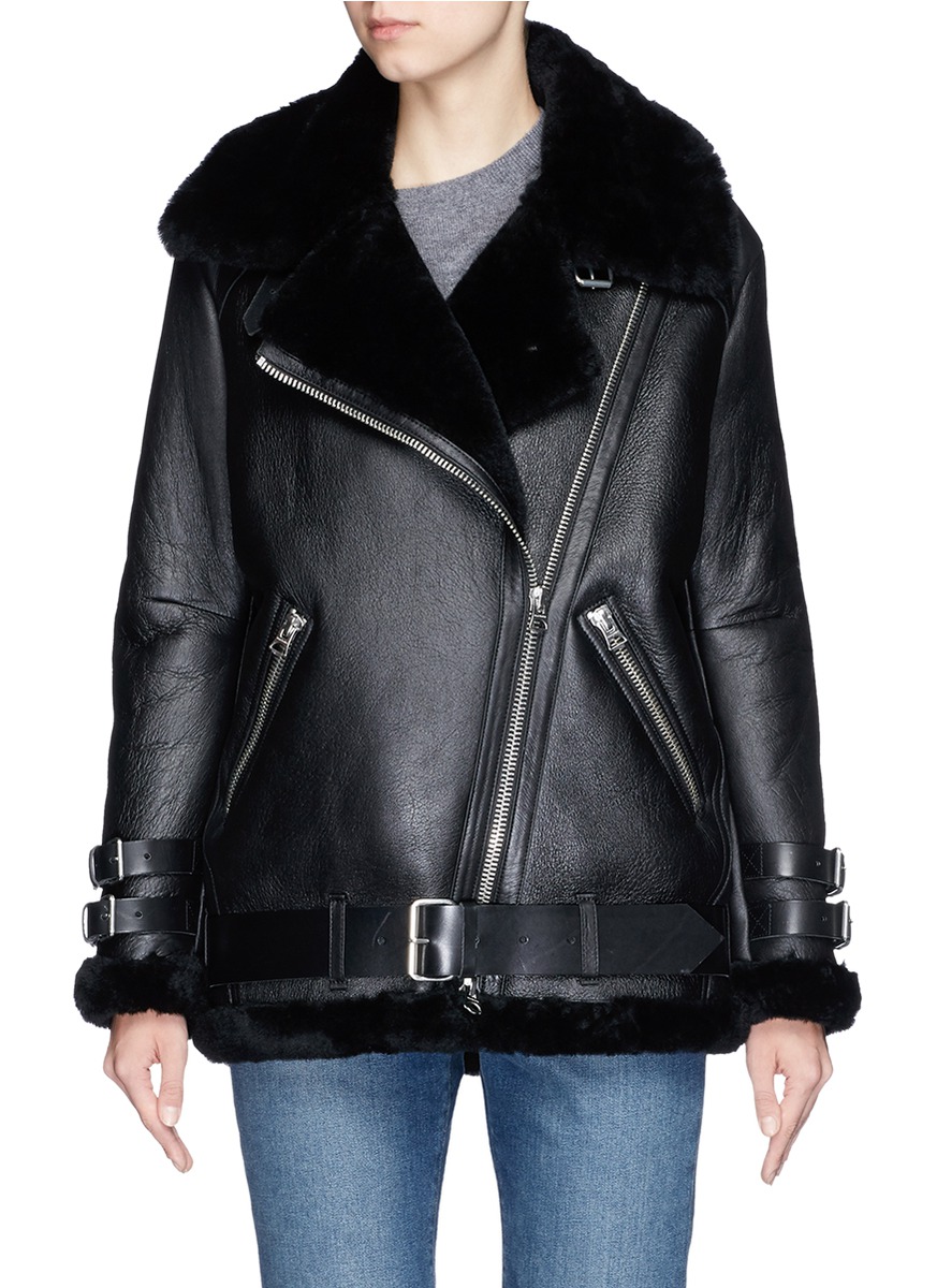 Acne Studios Velocite Shearling Leather Jacket Lane Crawford Acne Studios Velocite Shearling Leather Jacket