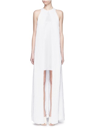 Main View - Click To Enlarge Main View - Click To Enlarge - Rosetta Getty - Satin panel split front cloqué gown