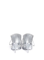 Back View -Click To Enlarge 'Show' decorative lace-up metallic leather mules