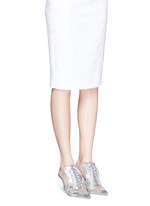 Figure View -Click To Enlarge 'Show' decorative lace-up metallic leather mules