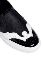 Detail View -Click To Enlarge Contrast brogue leather skate slip-ons