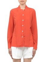 St. John&nbsp;Detachable scarf silk-blend blouse