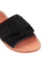 Detail View -Click To Enlarge 'Ann' kiltie ruffle suede slide sandals