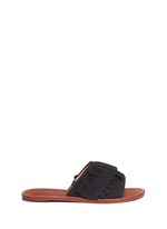 Main View -Click To Enlarge 'Ann' kiltie ruffle suede slide sandals