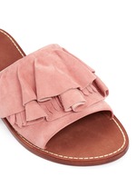 Detail View -Click To Enlarge 'Ann' kiltie ruffle suede slide sandals