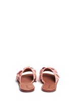 Back View -Click To Enlarge 'Ann' kiltie ruffle suede slide sandals