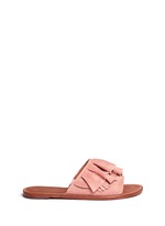 Main View -Click To Enlarge 'Ann' kiltie ruffle suede slide sandals