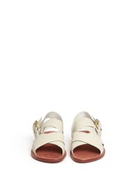 Front View -Click To Enlarge 'Ally' crisscross leather slingback sandals