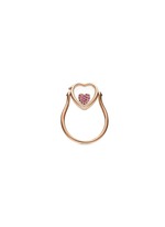 Figure View -Click To Enlarge 14k rose gold heart locket ring - Small 12mm