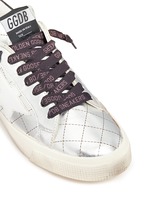 Detail View -Click To Enlarge 'May' matelassé metallic faux leather sneakers