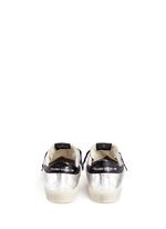 Back View -Click To Enlarge 'May' matelassé metallic faux leather sneakers
