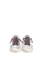 Front View -Click To Enlarge 'May' matelassé metallic faux leather sneakers