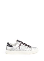 Main View -Click To Enlarge 'May' matelassé metallic faux leather sneakers