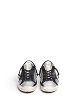 Front View -Click To Enlarge 'Superstar' star patch metallic leather sneakers