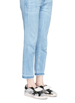 Figure View -Click To Enlarge 'Superstar' star patch metallic leather sneakers