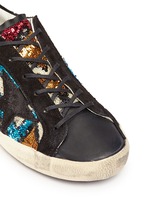 Detail View -Click To Enlarge 'Superstar' suede trim paillette sneakers