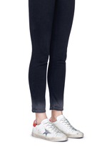 Figure View -Click To Enlarge 'Superstar' smudged leather sneakers