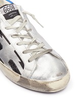 Detail View -Click To Enlarge 'Superstar' flag stripe metallic leather sneakers