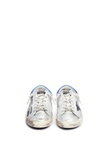 Front View -Click To Enlarge 'Superstar' flag stripe metallic leather sneakers